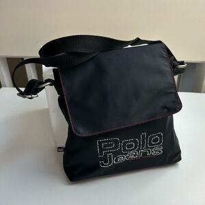 Ralph Lauren Polo Jeans Y2K Studded Nylon Crossbody Messenger Bag